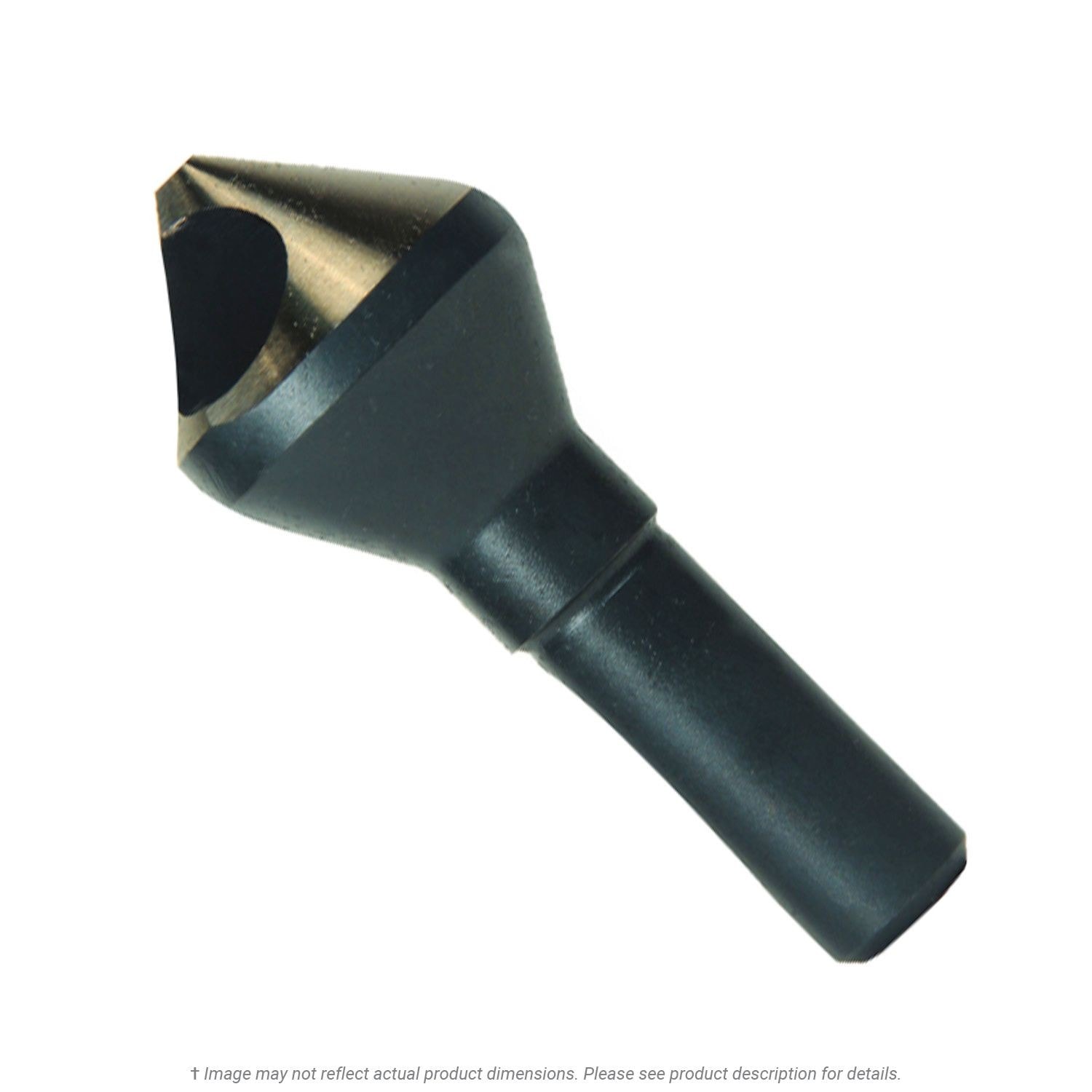 Black coated countersink tool with a conical cutting edge.