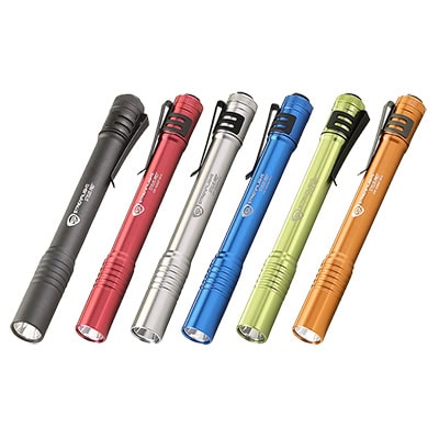 Colorful pocket flashlights in six variations