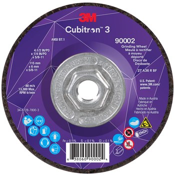 3M Cubitron 3 grinding wheel label