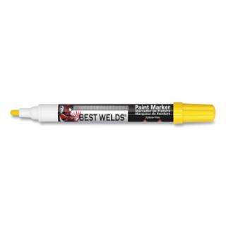 Best Welds yellow paint marker with a fine tip for precise marking on various surfaces.