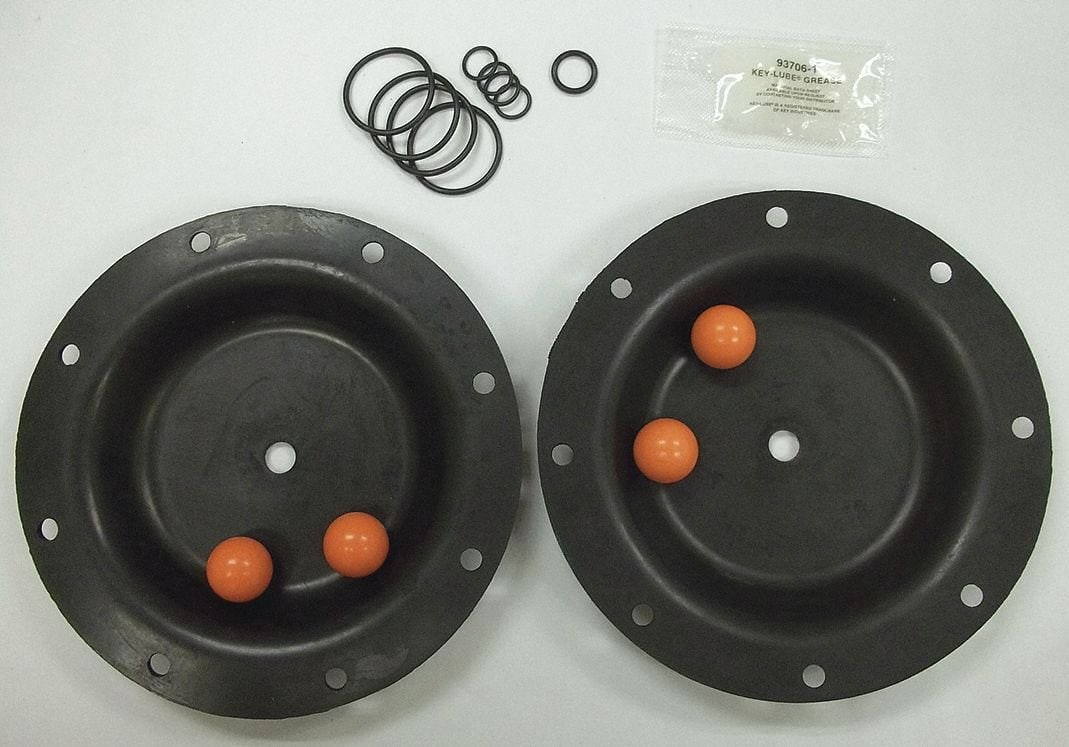 Rubber diaphragms with orange balls and O-rings