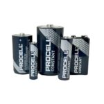 A collection of various Procell batteries, including AA, AAA, C, D, and 9V sizes.