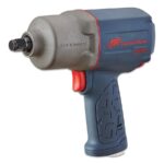 Blue power impact wrench tool close-up.