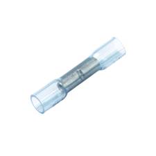 A transparent heat shrink butt connector for electrical wiring.
