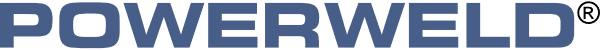 Powerweld Logo Powerweld logo in blue with a clean, bold typeface.