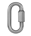 A close-up of a stainless steel spring snap hook, used for secure connections in various applications.